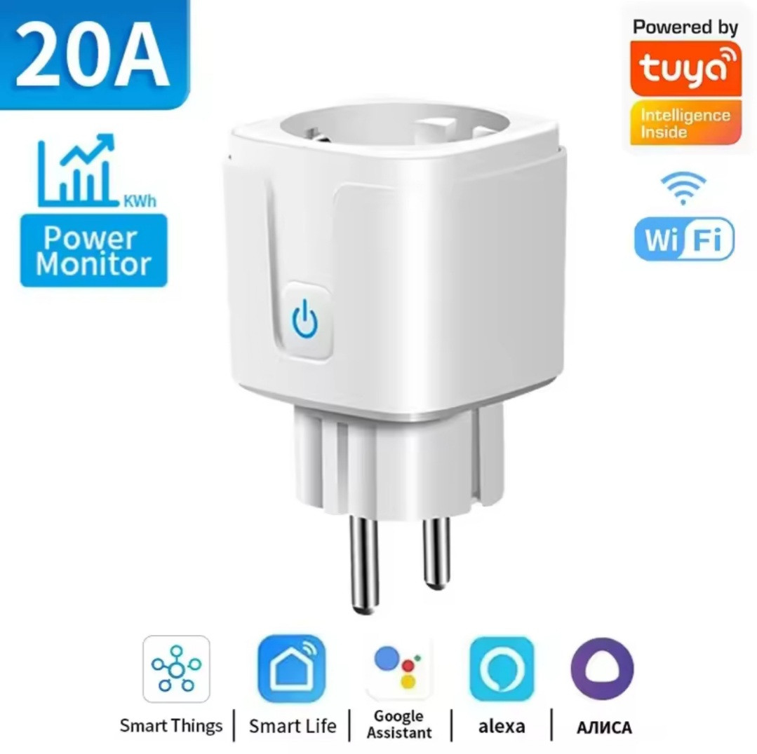 Умная розетка с Wi-Fi и Bluetooth 20А с таймером и мониторингом расхода энергии