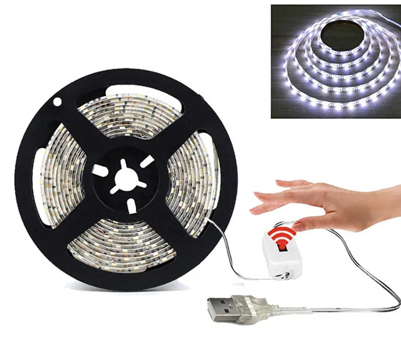LED стрічка з датчиком руху та живленням USB warm white 3 метри