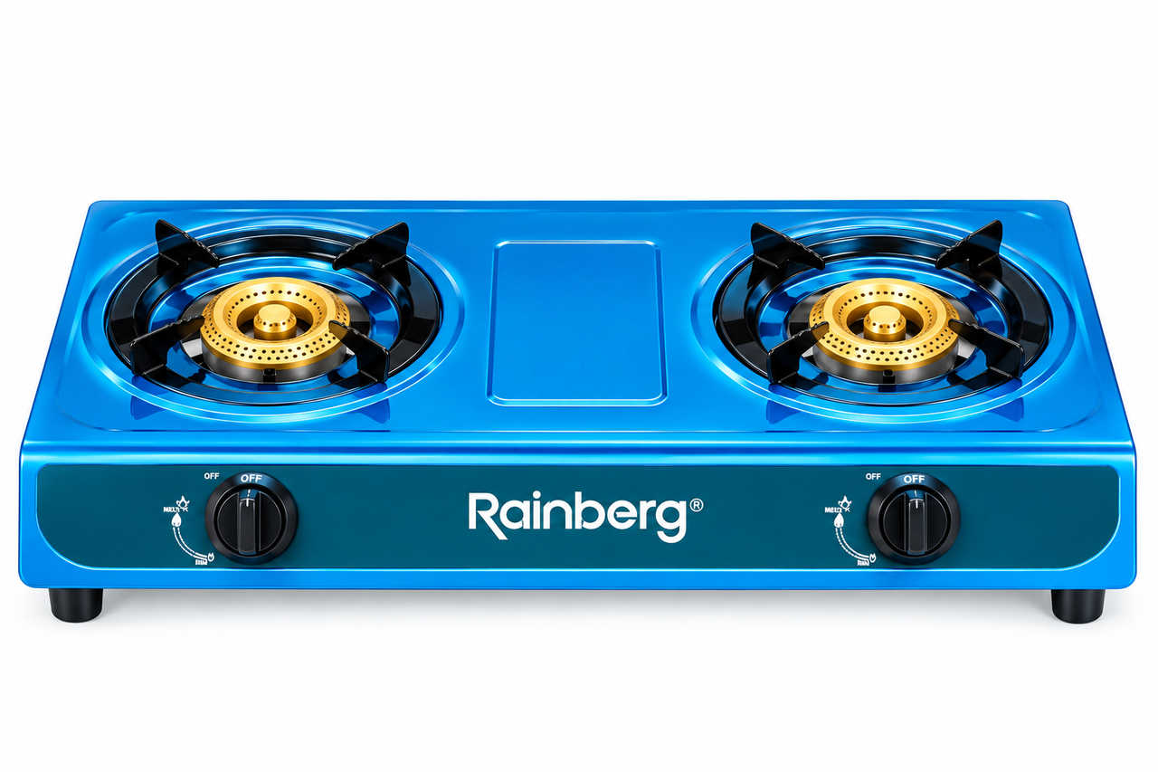 Газовая настольная плита Rainberg RB-2233 на 2 конфорки для работы от газового баллона 0,54 кВт